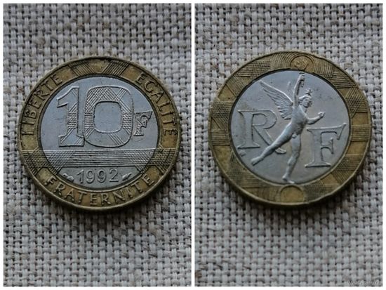 Франция 10 франков 1992/Би-металл