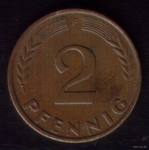 2 пфеннига 1961 год F Германия