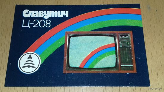 Календарик 1988 Телевизор "Славутич Ц-208"