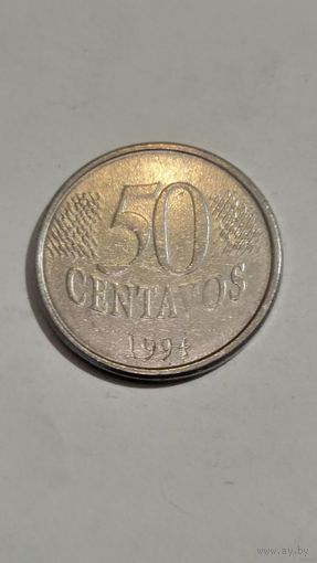 БРАЗИЛИЯ 1994 ГОД 50 СЕНТАВО