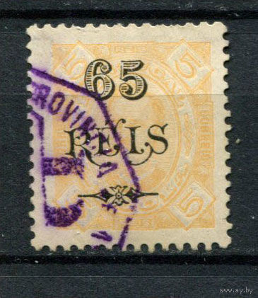 Португальские колонии - Ангола - 1902 - Надпечатка 65 REIS на 5R - [Mi.55] - 1 марка. Гашеная.  (Лот 75AN)