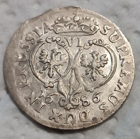Пруссия 6 грош 1686
