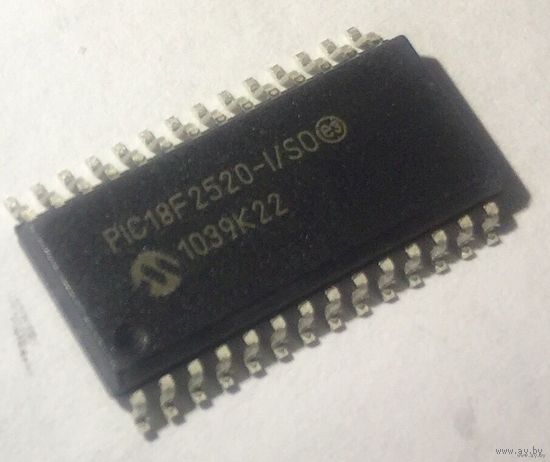 PIC18F2520-I/SO Микроконтроллер 8-Бит, 40МГц, 32КБ (16Кx16) Flash, c 10-Бит АЦП, 25 I/O SMD. PIC 18F2520