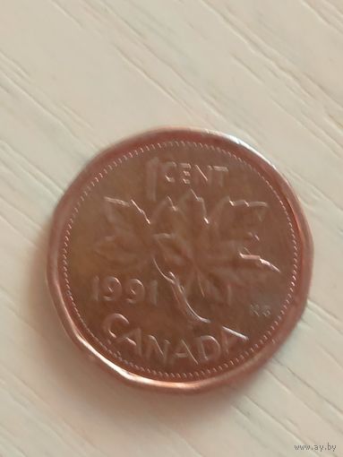 Канада 1 цент 1991г.