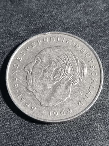 Германия  2 марки 1971 F Теодор Хойс