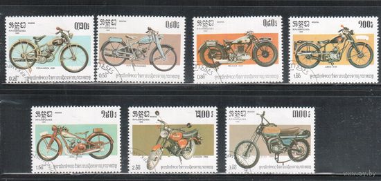 Камбоджа-1985 (Мих.640-646) гаш. ,Мотоциклы(полная серия)