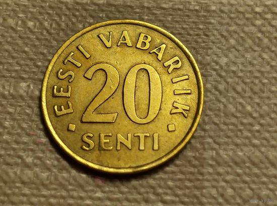 Эстония 20 центов 1992 года.