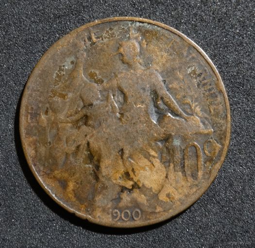 Франция 10 сантимов, 1900г.