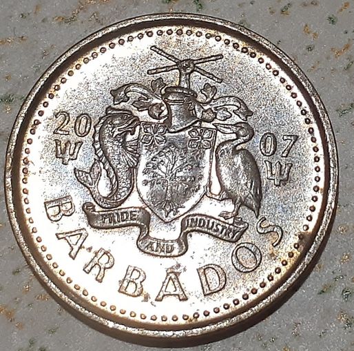 Барбадос 5 центов, 2007/магнетик/ (9-2-13)