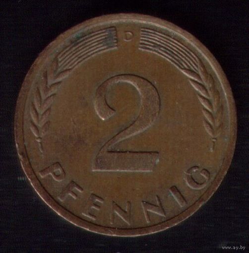 2 пфеннига 1961 год D Германия