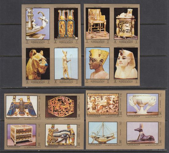 Живопись Искусство Древний Египет 1972 Эмират Аджман MNH серия 16 м без зуб