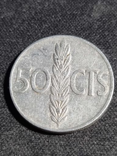 Испания 50 сентимо 1966