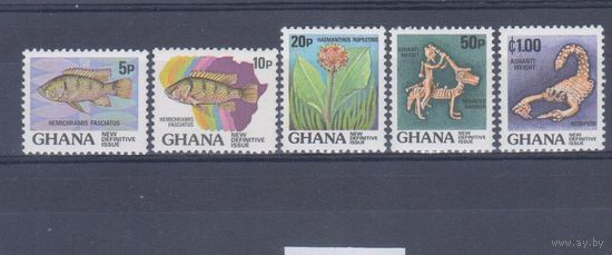[1373] Гана 1983. Стандартные марки. Фауна,рыбы.Флора.Культура. MNH
