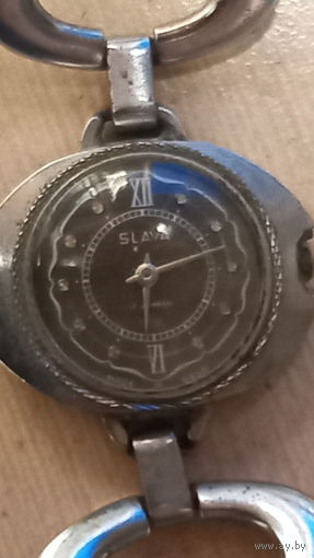 Часы СЛАВА 17 камней женские с браслетом