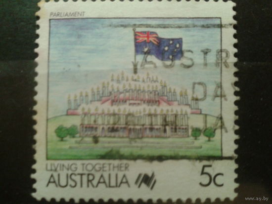 Австралия 1988 Парламент, гос. флаг, комикс 5 центов