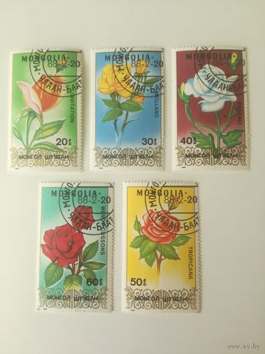 Монголия 1988. Розы