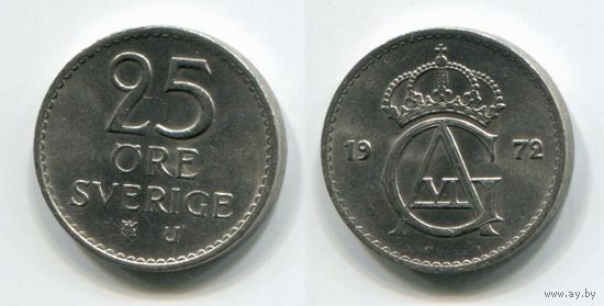 Швеция. 25 эре (1972, XF)