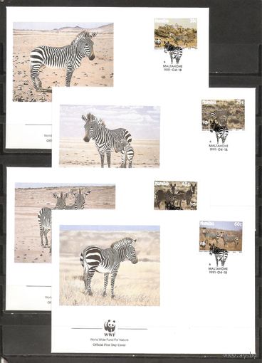 КПД Намибия 1991 WWF Фауна Зебры