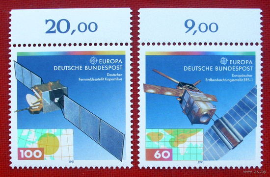 Германия. ФРГ. Космос. ( 2 марки ) 1991 года.