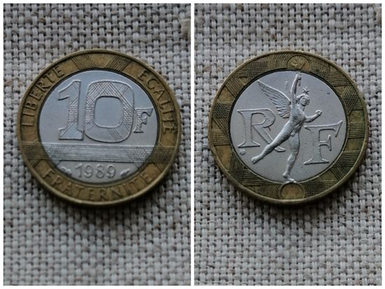 Франция 10 франков 1989/Би-металл