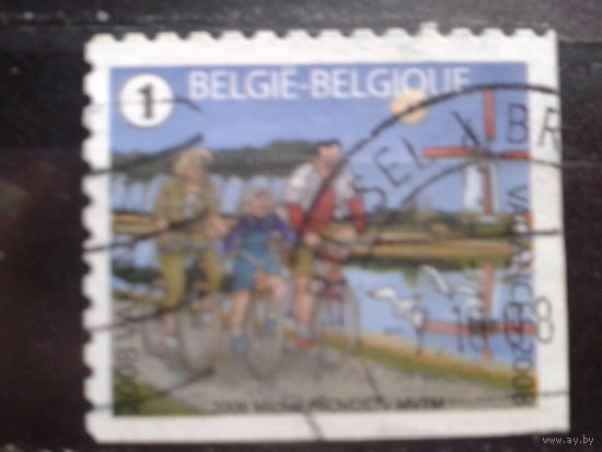 Бельгия 2008 Летний отдых, велотуризм, угловая марка в буклете