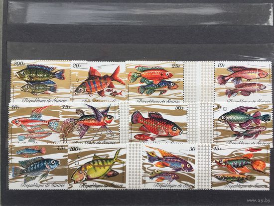 Гвинея 1971 год. Тропические рыбы(серия из 12 марок)