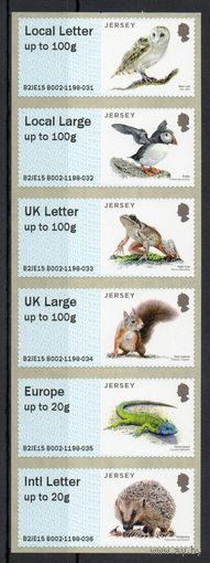 Автоматные марки Фауна Гернси Великобритания 2016 год серия из 6 марок