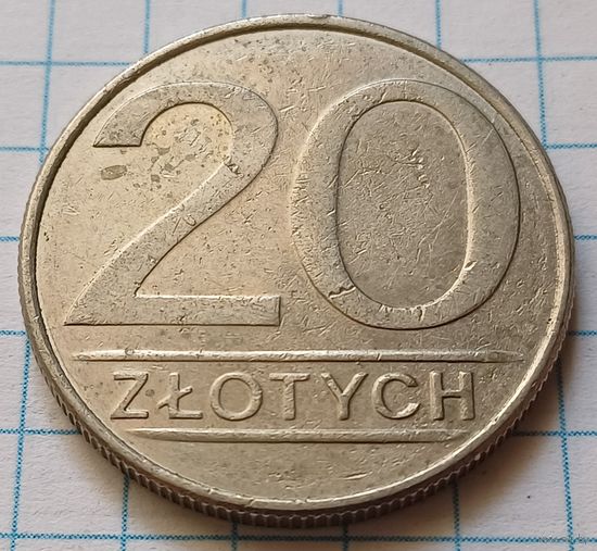 Польша 20 злотых, 1986     ( 3-6-4 )