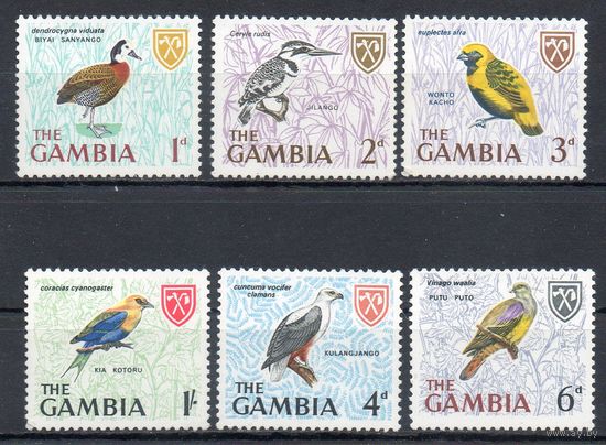 Птицы Гамбия 1966 год 6 марок