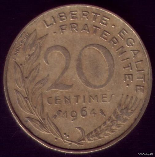 20 сантимов 1964 год Франция