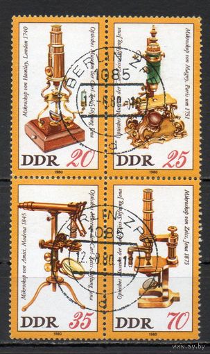 Оптический музей в Йене ГДР 1980 год серия из 4-х марок в сцепке