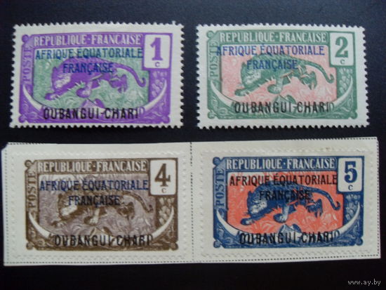Франция. Французская оккупация (Экваториальная Африка Убанги-Шари) 1924 Mi:FR-OU 43,44,45,46