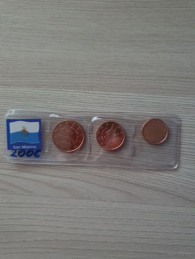 Сан Марино набор 1 цент, 2 цента, 5 центов 2006 года