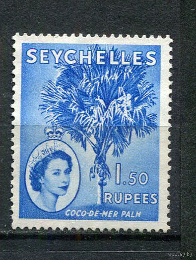 Британские колонии - Сейшелы - 1954/1957 - Королева Елизавета II. Дерево 1,50R - [Mi.185] - 1 марка. Чистая без клея.  (Лот 78Di)