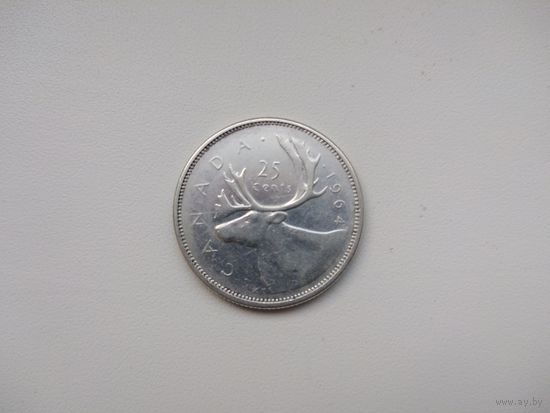 Канада 25 центов 1964