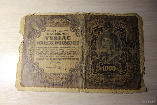1000 марок польских 1919 года.