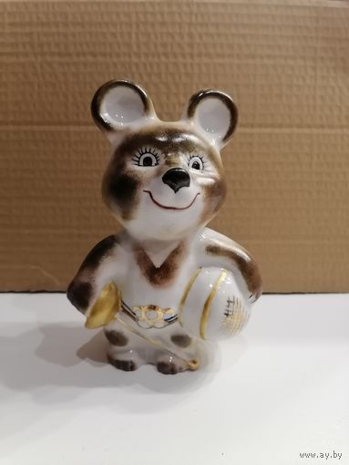 Фарфоровая статуэтка"Олимпийский мишка" Коростень.
