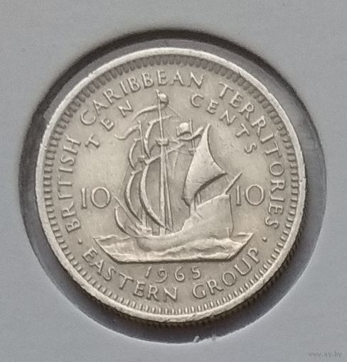 Карибские острова (Восточные Карибы) 10 центов 1965 г. В холдере