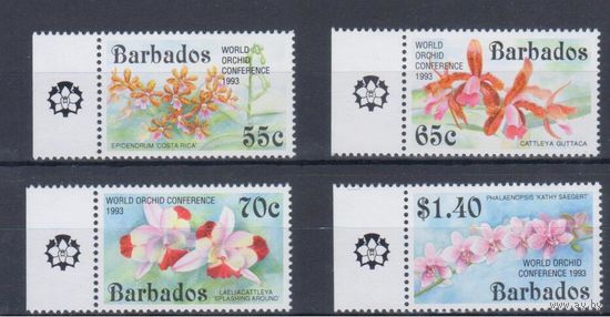 [1492] Барбадос 1992. Флора.Цветы.Орхидеи. СЕРИЯ MNH