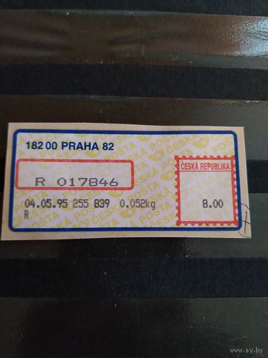 Чехия марка печатающего автомата  почтовое отделение Прага 82 самоклейка (5-1)