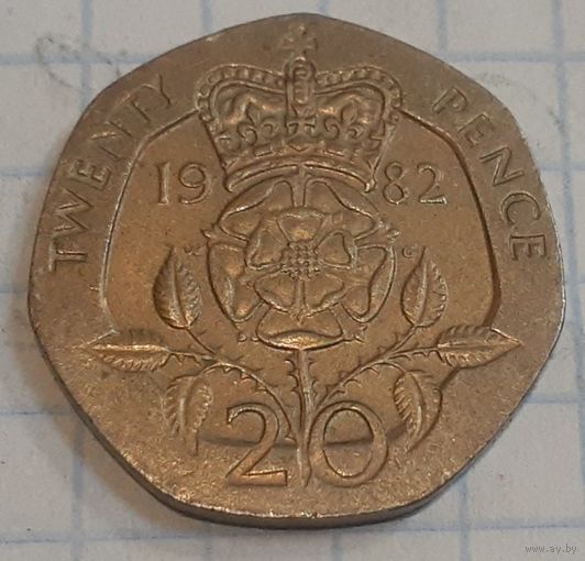 Великобритания 20 пенсов, 1982 (15-8-17)