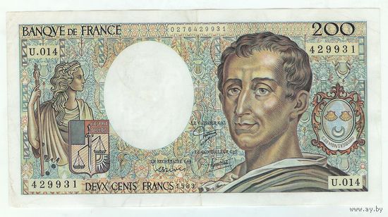 Франция 200 франков 1983 год.