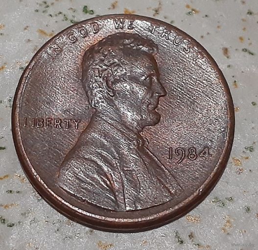 США 1 цент, 1984 Lincoln Cent Без отметки монетного двора (4-12-44)