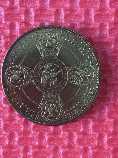 Памятный жетон церковный православные святые Монако Cathedrale de Monaco Диаметр 34 мм вес 15 гр.