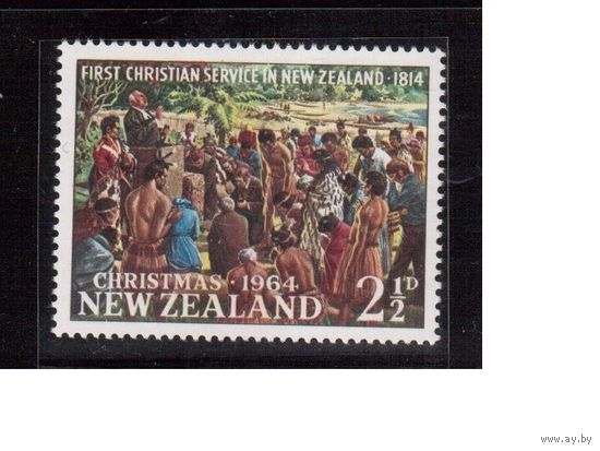 Новая Зеландия-1964, (Мих.435) **, Рождество, Живопись,