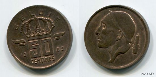 Бельгия. 50 сантимов (1965, BELGIE, XF)