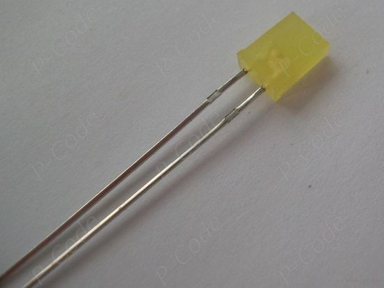 Светодиод прямоугольный 2х5х7 мм, желтый