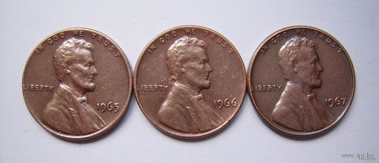США  центы 1965-1967г.г. (б/б)