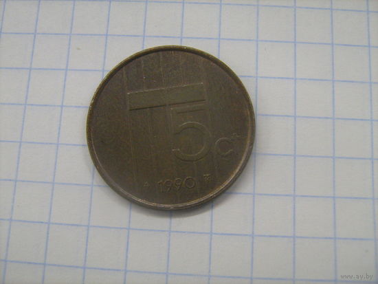 Нидерланды 5 центов 1990г.km202
