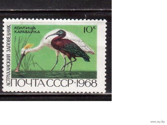 СССР-1968, (Заг.3597)  *  ,Фауна, Заповедники, Птицы